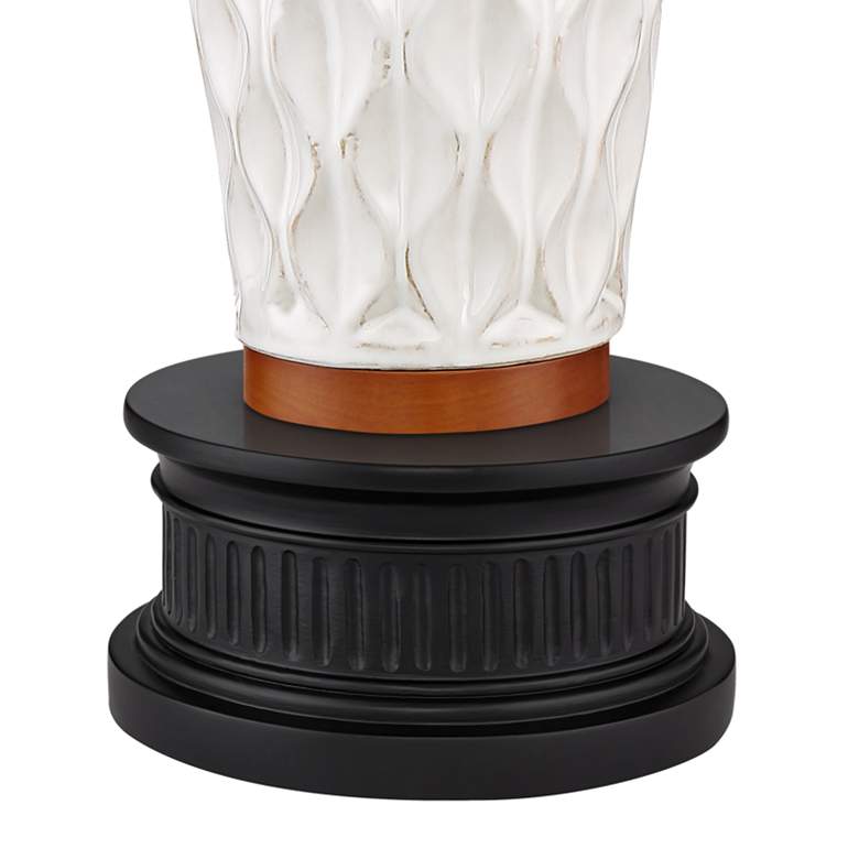 Image 4 360 Lighting Rocco 34 1/4 inch White Ceramic Lamp with Black Round Riser more views