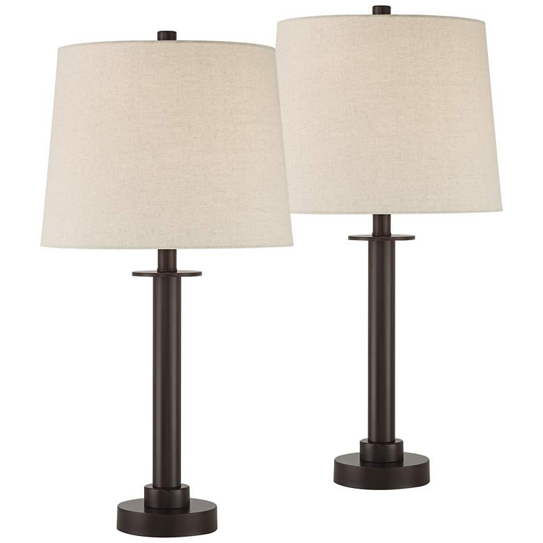 Image 2 360 Lighting Rockford 26" High Bronze USB Table Lamps Set of 2