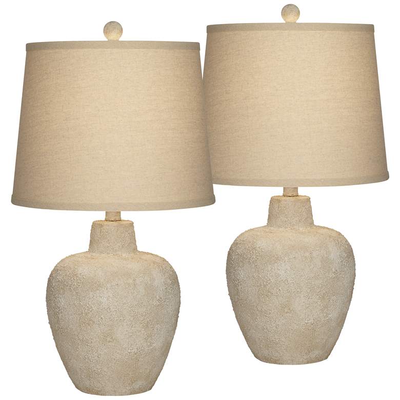 Image 2 360 Lighting Romeo 23 1/2 inch Distressed Earth Jar Table Lamps Set of 2