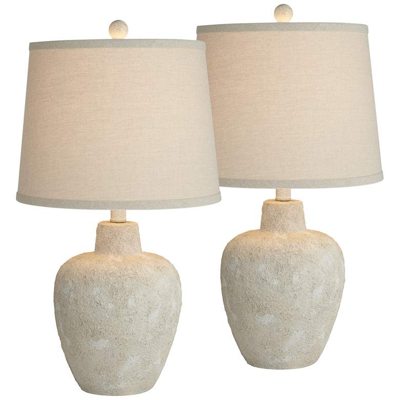 Image 2 360 Lighting Romeo 23 1/2" Distressed Earth Jar Table Lamps Set of 2