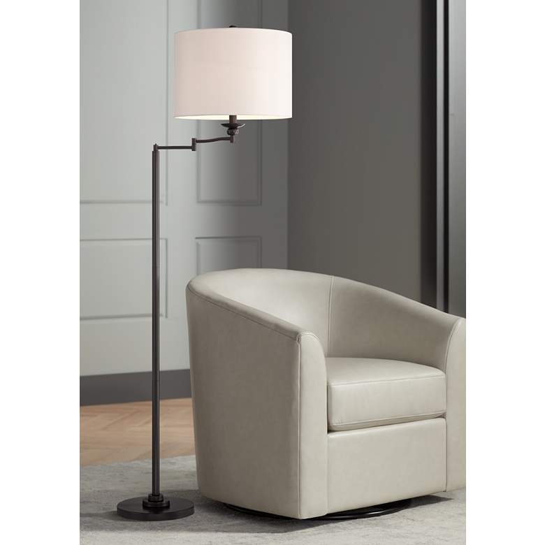 Image 1 360 Lighting Romero 61 1/2" High Bronze Swing Arm Floor Lamp
