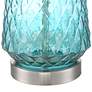 360 Lighting Ronald 22" Coastal Modern Textured Blue Glass Table Lamp