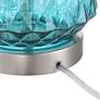 360 Lighting Ronald 22" Coastal Modern Textured Blue Glass Table Lamp