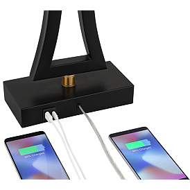 Image3 of 360 Lighting Roxie 31" Black Metal USB Table Lamps Set of 2 more views