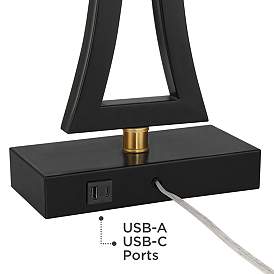 Image4 of 360 Lighting Roxie 31" Black Metal USB Table Lamps Set of 2 more views