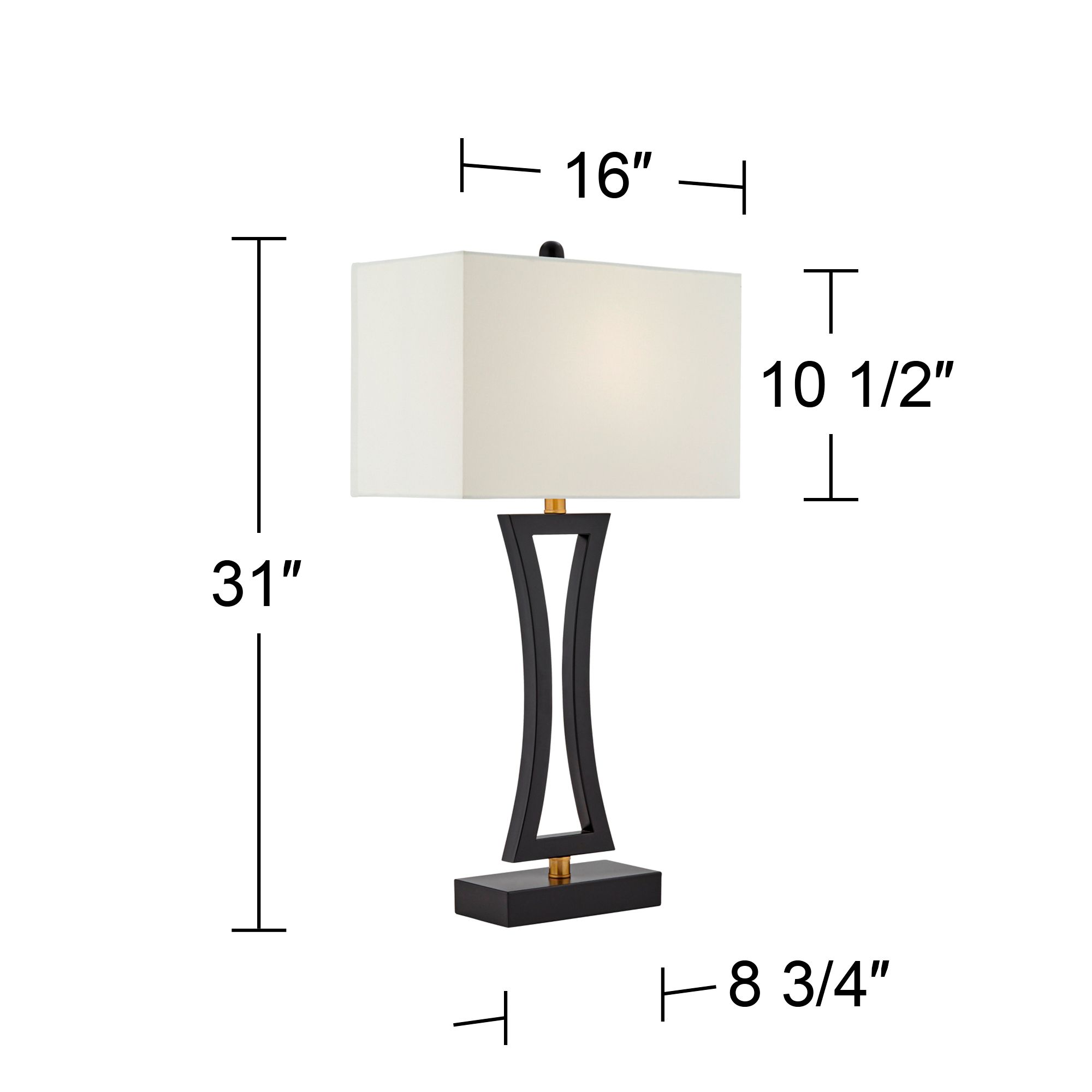 360 Lighting Roxie 31" Black Metal USB Table Lamps Set of 2