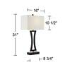 360 Lighting Roxie 31" Black Metal USB Table Lamps Set of 2