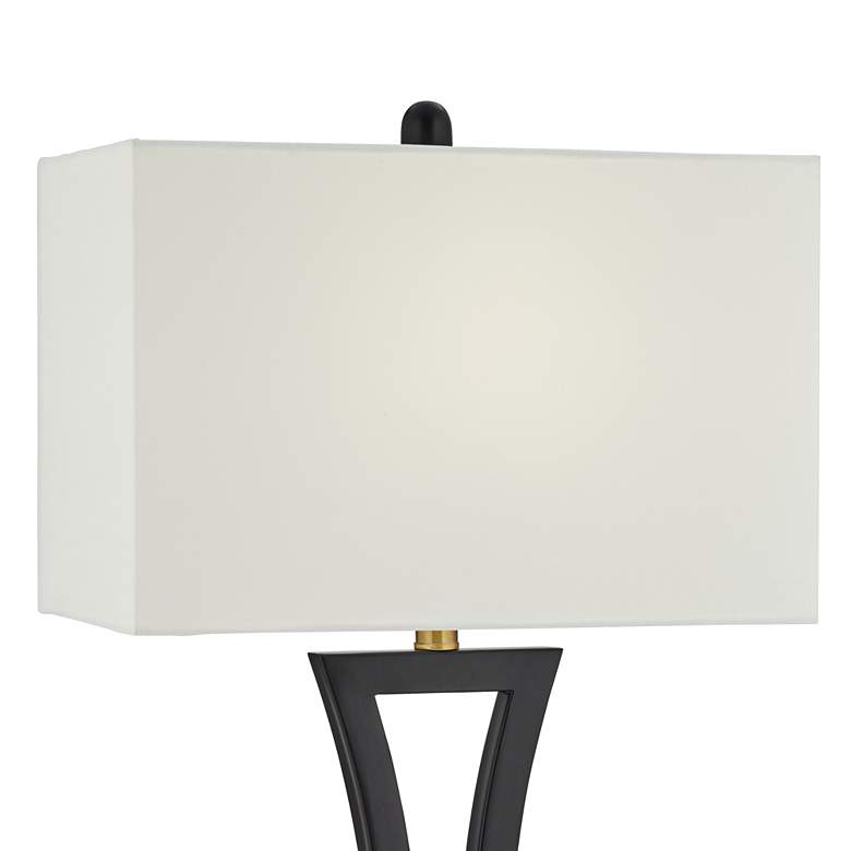 Image 3 360 Lighting Roxie 31" Black USB Lamps Set of 2 with Marble Risers more views