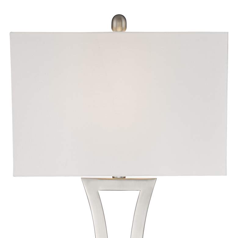 Image 4 360 Lighting Roxie 31" High Brushed Nickel Metal Table Lamps Set of 2 more views