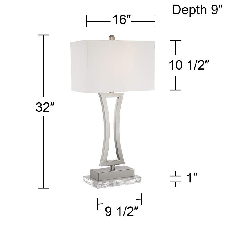 Image 6 360 Lighting Roxie 31" Nickel Lamps Set of 2 with Acrylic Risers more views