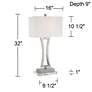 6_360 Lighting Roxie 31" Nickel Lamps Set of 2 with Acrylic Risers more views