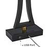 360 Lighting Roxie Black Metal USB Lamps with Black Marble Riser Set of 2