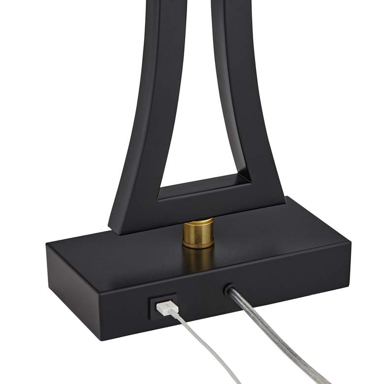 Image 7 360 Lighting Roxie Black Metal USB Lamps with Black Marble Riser Set of 2 more views