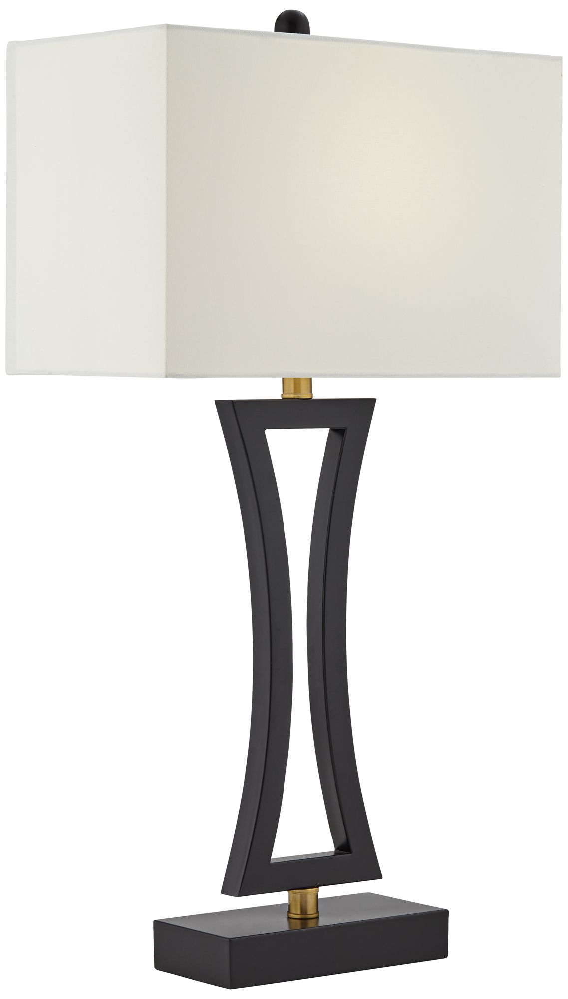 360 Lighting Roxie Black Metal USB Lamps with Black Marble Riser Set of 2