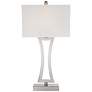 360 Lighting Roxie Brushed Nickel Lamps Set of 2 with White Marble Risers