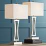 Watch A Video About the Roxie Brushed Nickel Metal Table Lamps Set of 2