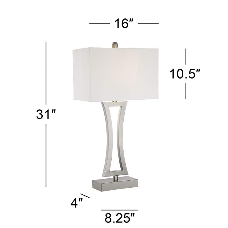 Image 6 360 Lighting Roxie Brushed Nickel Table Lamps Set of 2 with Acrylic Risers more views