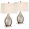 360 Lighting Royce 24 1/2" Silver Teardrop Modern Table Lamps Set of 2
