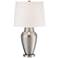 360 Lighting Rupert 25" Brushed Nickel Hammered Metal Vase Table Lamp