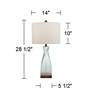 360 Lighting Ryan Ocean Blue Glass Coastal Modern Table Lamps Set of 2