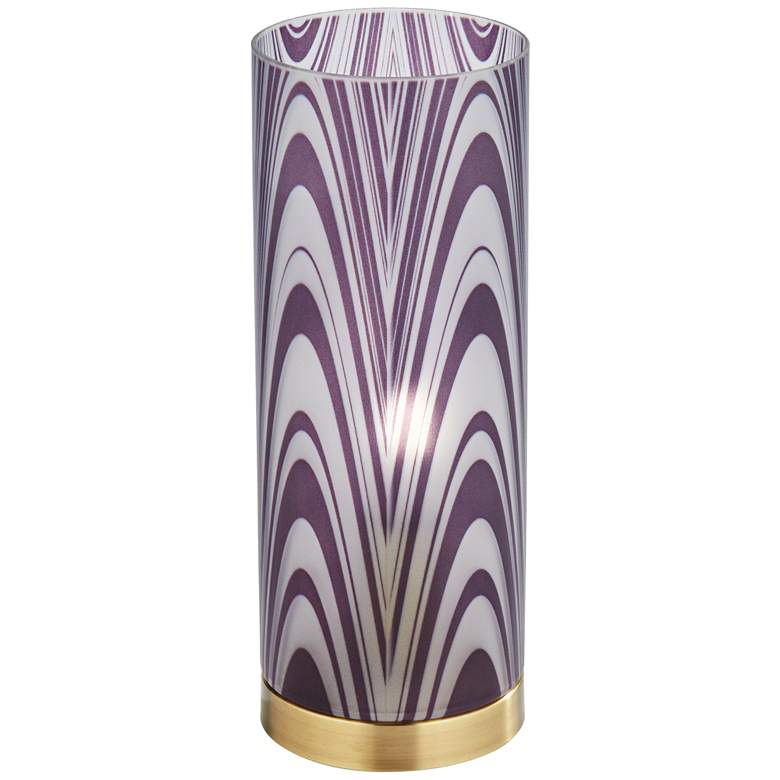 Image 2 360 Lighting Salem 13" High Gray Purple Swirl Glass Accent Table Lamp