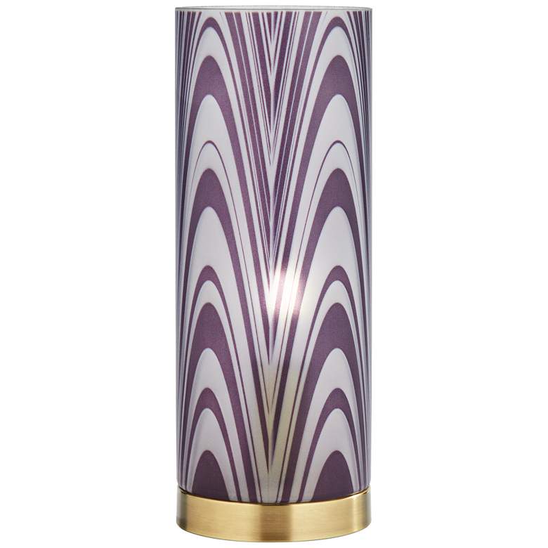 Image 7 360 Lighting Salem 13" High Gray Purple Swirl Glass Accent Table Lamp more views