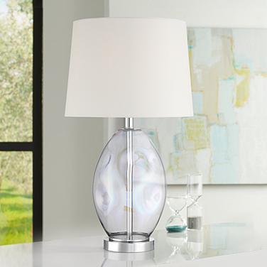 360 Lighting Samantha 24 3/4" High Clear Iridescent Glass Table Lamp