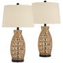 2_360 Lighting San Carlos 27" Rattan Wicker Table Lamps Set of 2