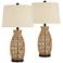 360 Lighting San Carlos 27" Rattan Wicker Table Lamps Set of 2