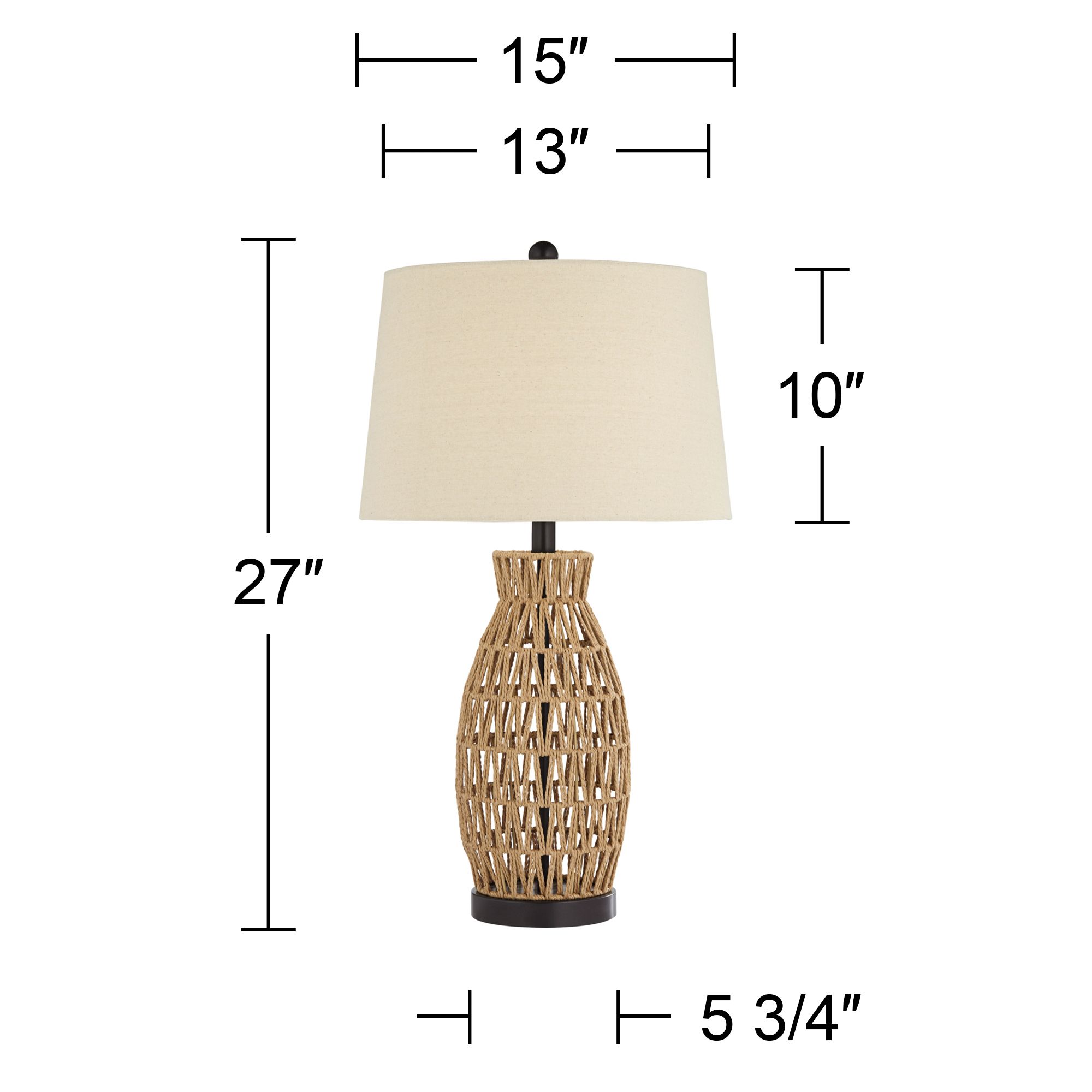 360 Lighting San Carlos 27" Rattan Wicker Table Lamps Set of 2