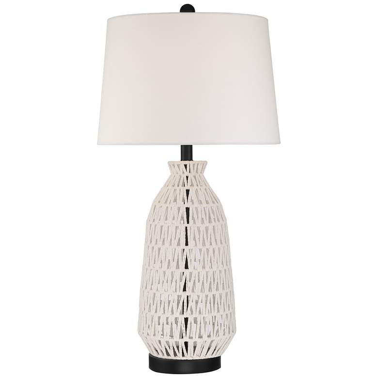 Image 2 360 Lighting San Carlos 29 1/2 inch High Metal and Ivory Rope Table Lamp