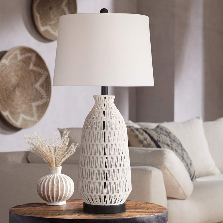 Image 1 360 Lighting San Carlos 29 1/2 inch High Metal and Ivory Rope Table Lamp