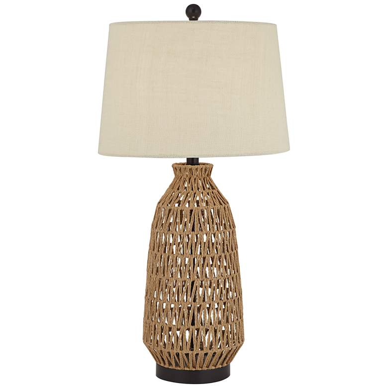 Image 3 360 Lighting San Carlos 29 inch Modern Coastal Rattan Wicker Table Lamp