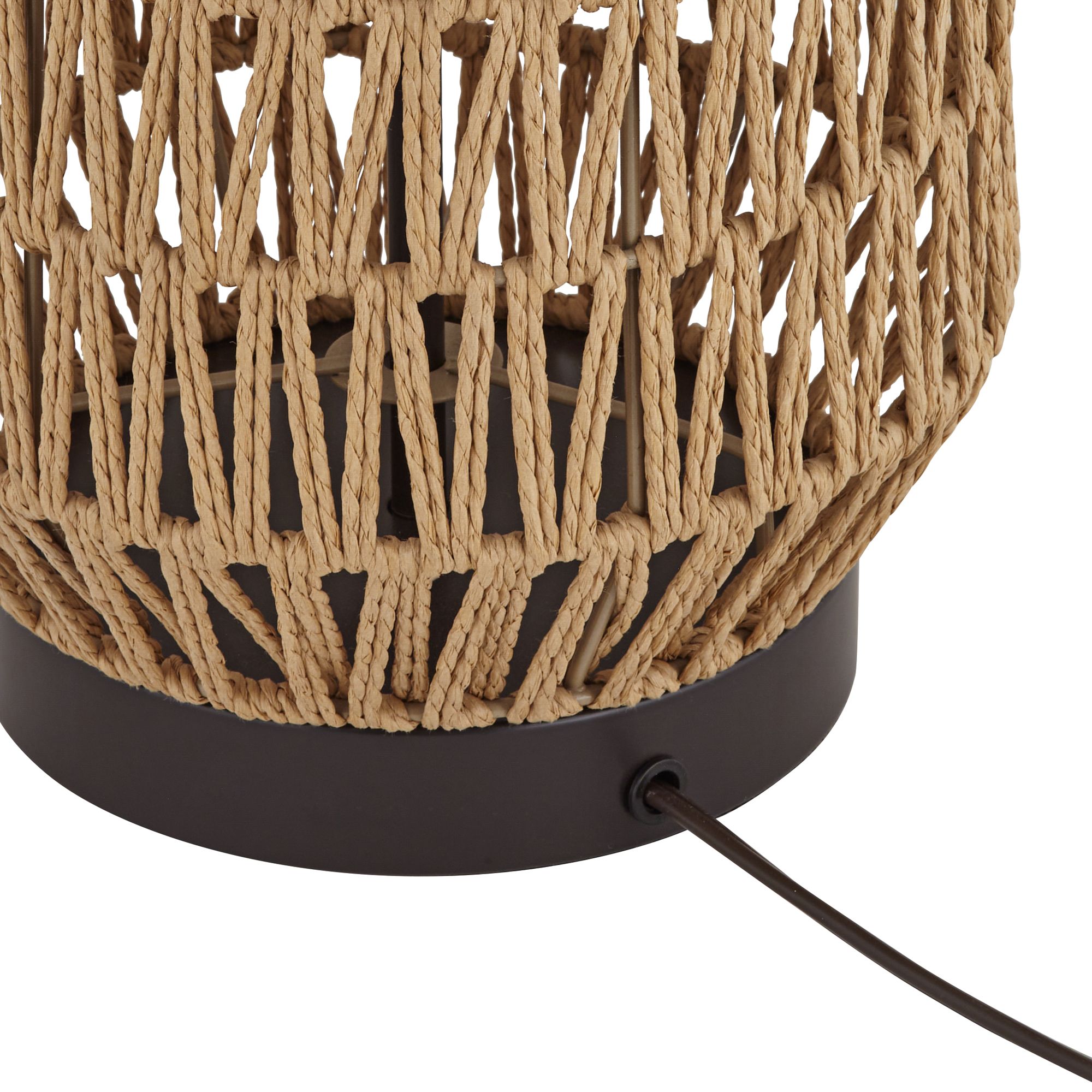 360 Lighting San Carlos 29" Rattan Wicker Coastal Lamp with USB Dimmer in scene