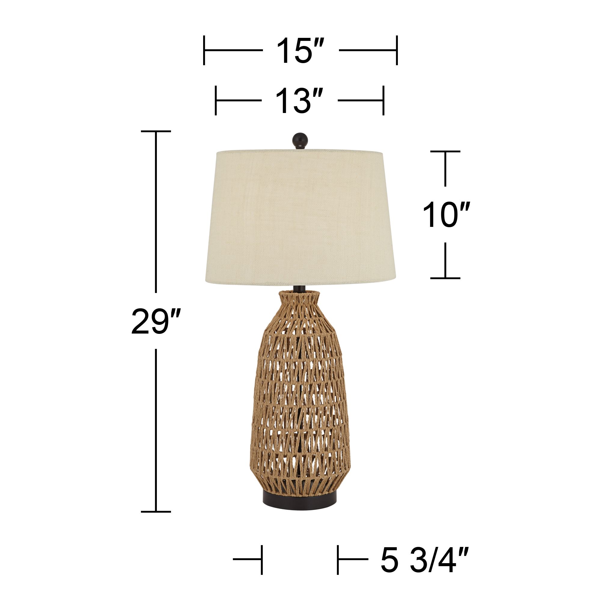 360 Lighting San Carlos 29" Rattan Wicker Coastal Lamp with USB Dimmer in scene