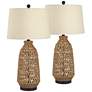 3_360 Lighting San Carlos 29" Rattan Wicker Table Lamps Set of 2