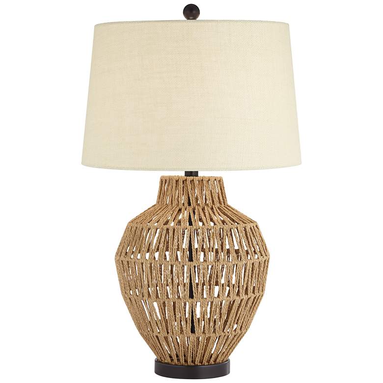 Image 2 360 Lighting San Marcos 27" Woven Wicker Coastal Modern Table Lamp