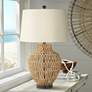 1_360 Lighting San Marcos 27" Woven Wicker Coastal Modern Table Lamp