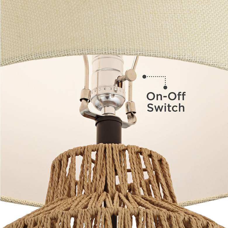 Image 5 360 Lighting San Marcos 27" Woven Wicker Coastal Modern Table Lamp more views