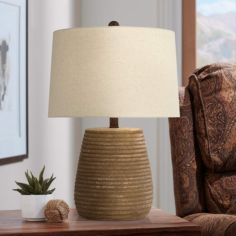 Image 1 360 Lighting Sandstone 23 inch High Rustic Ceramic Table Lamp