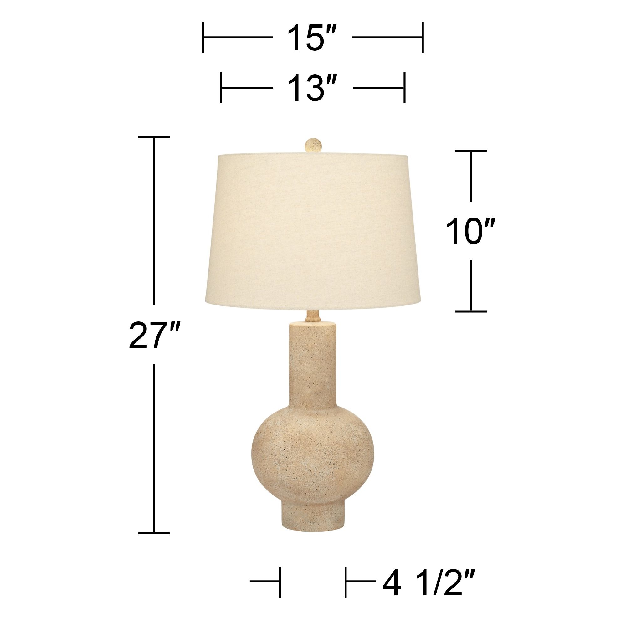 360 Lighting Sandstone 27" Modern Gourd Table Lamp