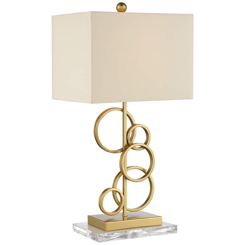 Image 1 360 Lighting Saul Gold Rings Modern Table Lamp with Acrylic Riser