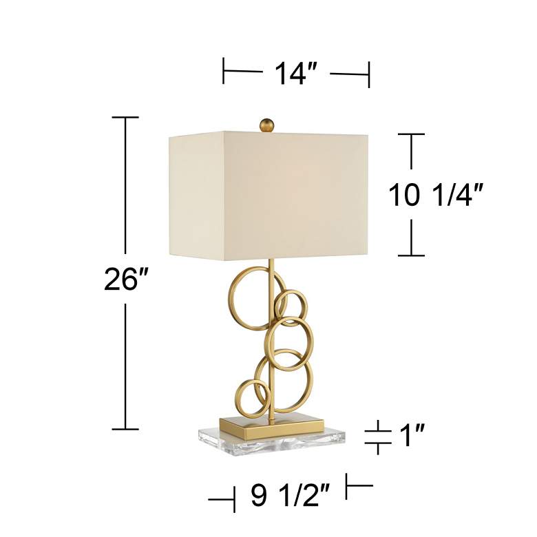 Image 7 360 Lighting Saul Gold Rings Modern Table Lamp with Acrylic Riser more views