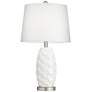 360 Lighting Scalloped Ceramic LED Table Lamps with Dimmers Set of 2