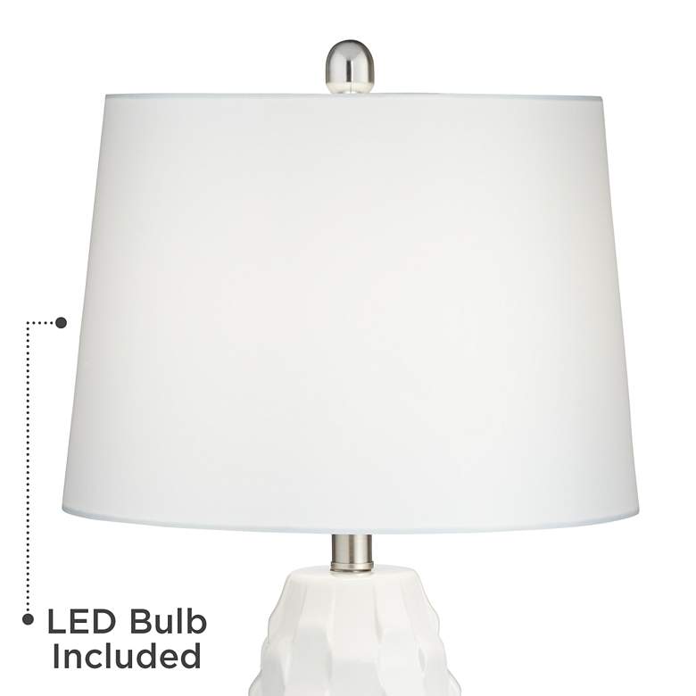 Image 3 360 Lighting Scalloped Ceramic Table Lamps With Dimmers and Acrylic Risers more views