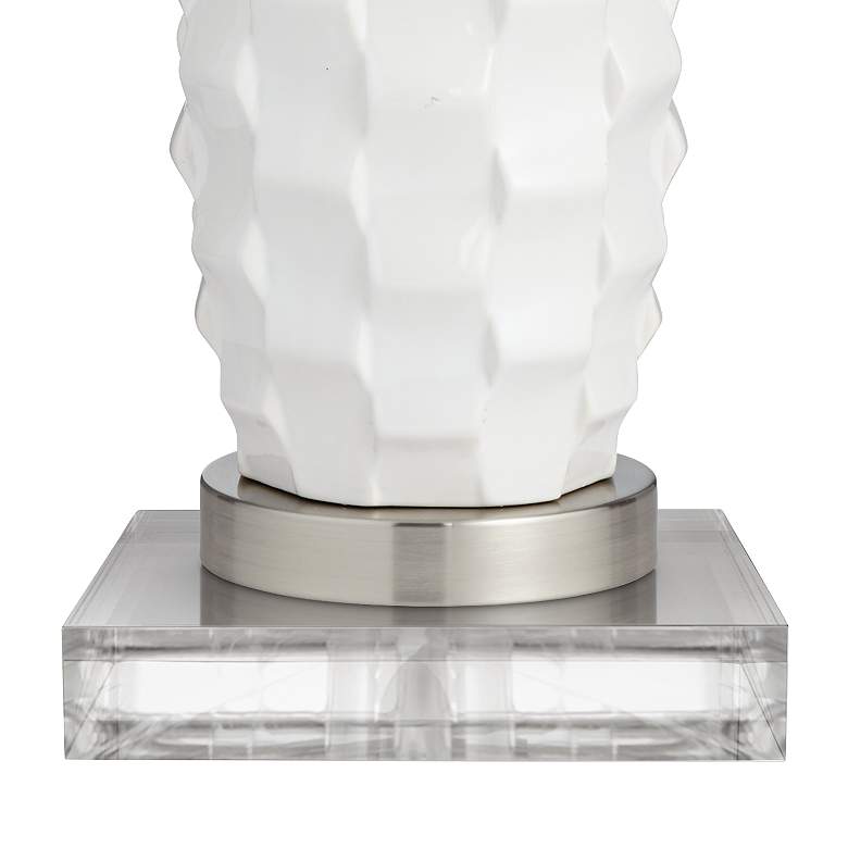 Image 4 360 Lighting Scalloped Ceramic Table Lamps with Risers and USB Dimmers more views