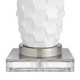 Image4 of 360 Lighting Scalloped Ceramic Table Lamps with Risers and USB Dimmers more views