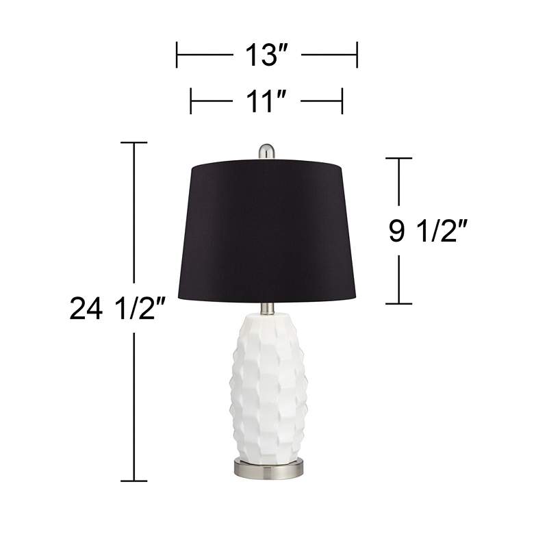 Image 6 360 Lighting Scalloped Ceramic White and Black LED Lamps Set of 2 more views