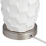 360 Lighting Scalloped Ceramic White and Burlap LED Lamps Set of 2