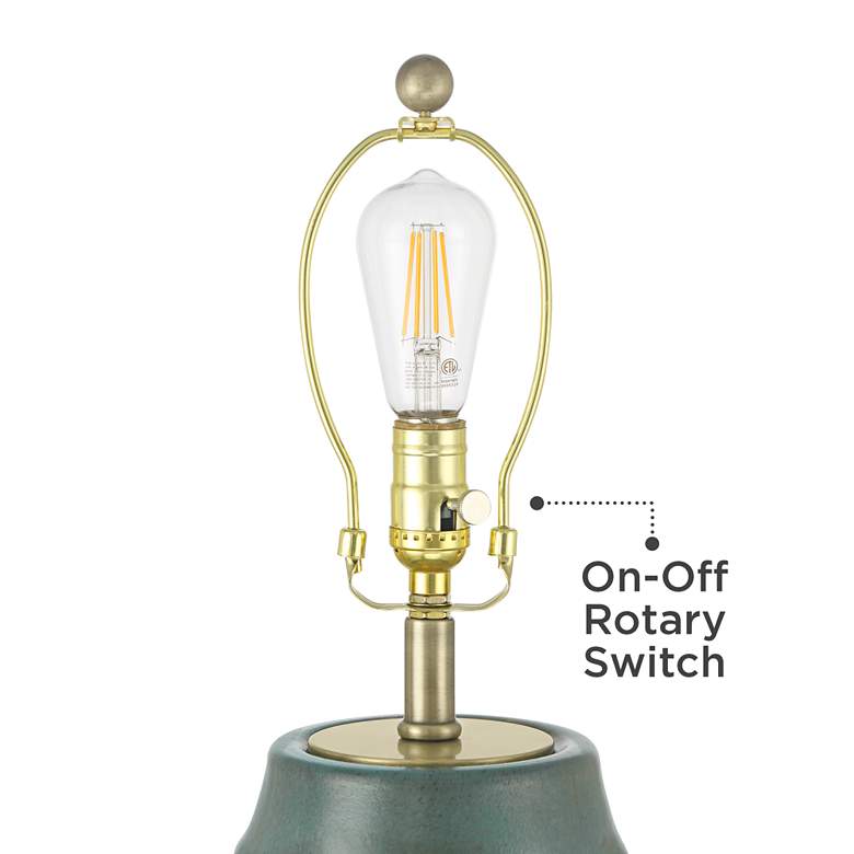 Image 5 360 Lighting Sculptural Glow 25" Blue Gold Glass Night Light Lamp more views
